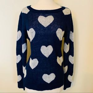 Navy Blue Heart Sweater